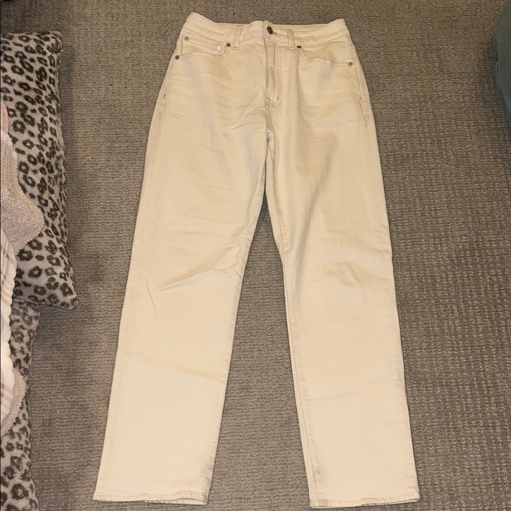 Madewell Cream Straight-Leg Jeans